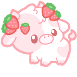 Kawaii Strawberry Cow and Strawberries Pink Hand Cursor