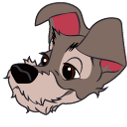 Lady and the Tramp Tramp and Collar Gray Grey Hand Cursor