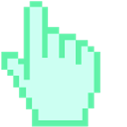 Magic Mint Green Pixel Hand Cursor