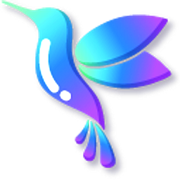 Minimal Gradient Hummingbird Blue Hand Cursor