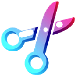 Minimal Gradient Red Blue Scissors Hand Cursor