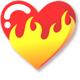 Minimal Gradient Red Heart In Flames Orange Fire Heart Hand Cursor