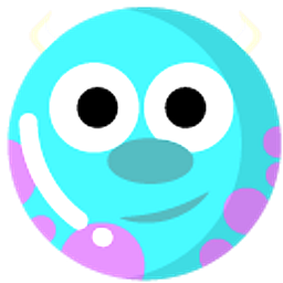 Minimal Monsters Inc James P. Sullivan Teal Purple Hand Cursor