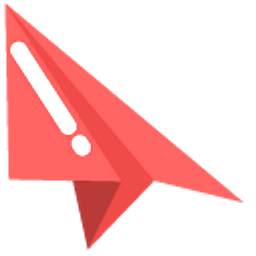 Minimal Red Paper Airplane Hand Cursor
