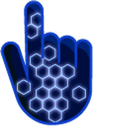 Neon Blue on Dark Blue Hand Cursor