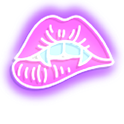 Neon Kiss and Vampire Lips Pink Hand Cursor