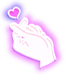 Neon Love Hand and Heart Beats Purple Arrow Cursor