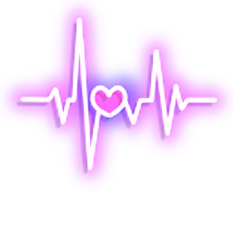 Neon Love Hand and Heart Beats Purple Hand Cursor