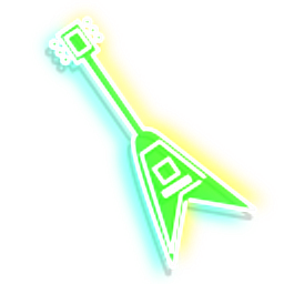 Neon Pink and Green Electric Guitars Hand Cursor
