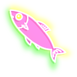Neon Purple and Red Fish Arrow Cursor