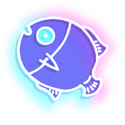 Neon Purple and Red Fish Hand Cursor