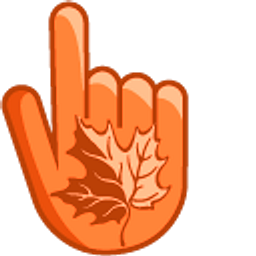 Orange Autumn Leaves on an Orange Background Hand Cursor