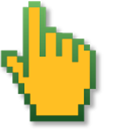 Orange Fruit Pixel Hand Cursor