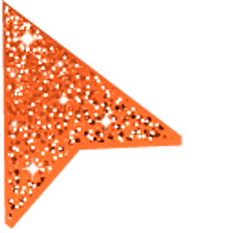 Orange Glitter Arrow Cursor