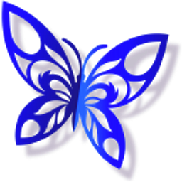 Origami Cut Out Pink and Blue Butterflies Hand Cursor