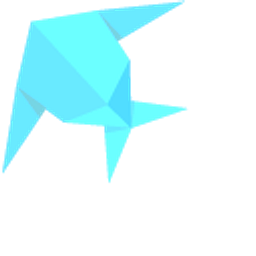 Origami Dory Fish Blue Arrow Cursor