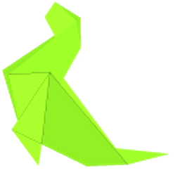 Origami Green and Blue Sea Lion Arrow Cursor