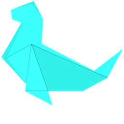 Origami Green and Blue Sea Lion Hand Cursor