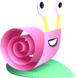 Origami Pink Snail and Green Leaf Hand Cursor