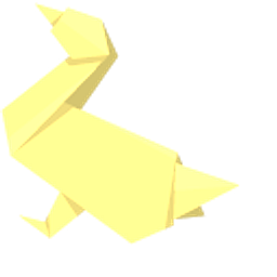 Origami Yellow and Blue Goose Arrow Cursor
