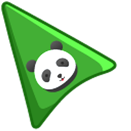 Panda on Bamboo Green Background Arrow Cursor
