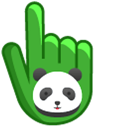 Panda on Bamboo Green Background Hand Cursor