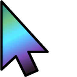 Peacock Feather Gradient Blue Green Purple Arrow Cursor