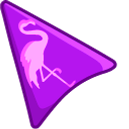 Pink Flamingo on Purple Arrow Cursor