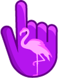 Pink Flamingo on Purple Hand Cursor