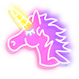 Pink Unicorn Neon Arrow Cursor