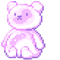 Plush Purple Teddy Bear Pixel Hand Cursor