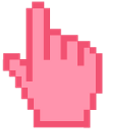 Puce Pink Pixel Hand Cursor