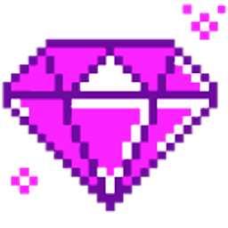 Purple and Blue Diamond Pixel Hand Cursor