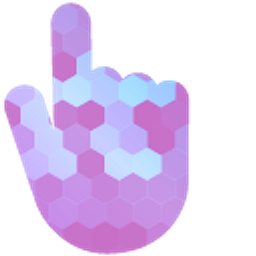 Purple Blue Hexagons Hand Cursor