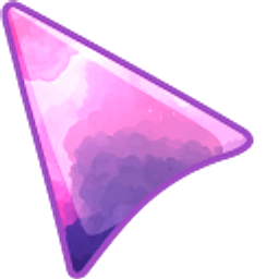 Purple Clouds Pink Arrow Cursor