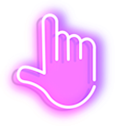 Purple Hand Neon Hand Cursor