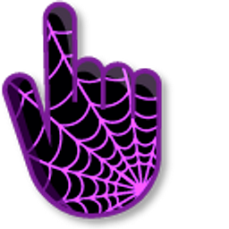 Purple Spider Web on Dark Background Hand Cursor