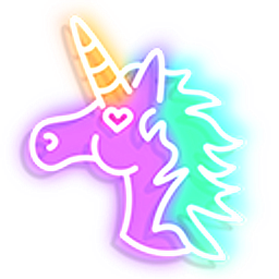 Purple Unicorn Neon Hand Cursor