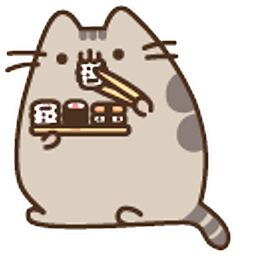 Pusheen Eating Sushi and Ramen Noodles Arrow Cursor