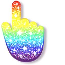 Rainbow Glitter Hand Cursor
