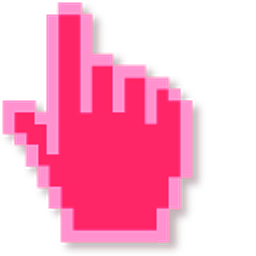 Raspberry Red Pixel Hand Cursor