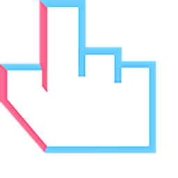 Red & Blue Stroke Hand Cursor