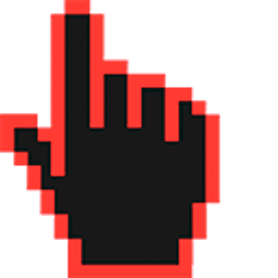 Red Orange Pixel Hand Cursor