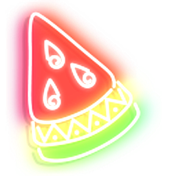 Red with Green Watermelon Neon Arrow Cursor