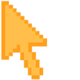 Saffron Orange Pixel Arrow Cursor