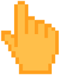 Saffron Orange Pixel Hand Cursor