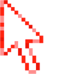 Shining Red Pixel Red Arrow Cursor