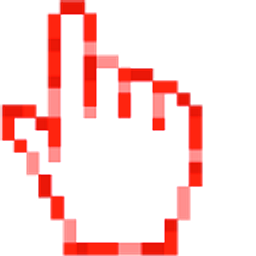 Shining Red Pixel Red Hand Cursor