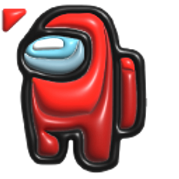 Simple 3D Among Us Red Character Arrow Cursor