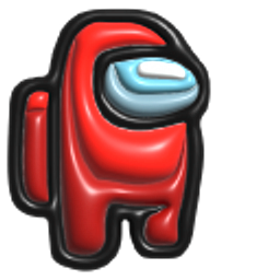 Simple 3D Among Us Red Character Hand Cursor